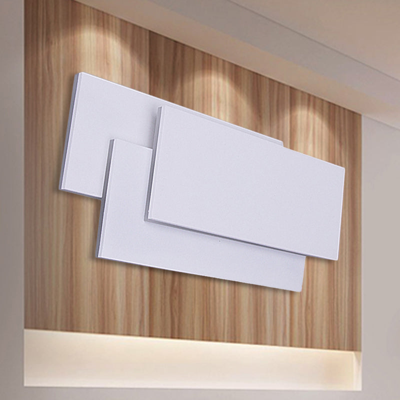Modern Led Wall Lamp - Aluminum Rectangle Light With Warm/White Lighting Black/White White / Warm