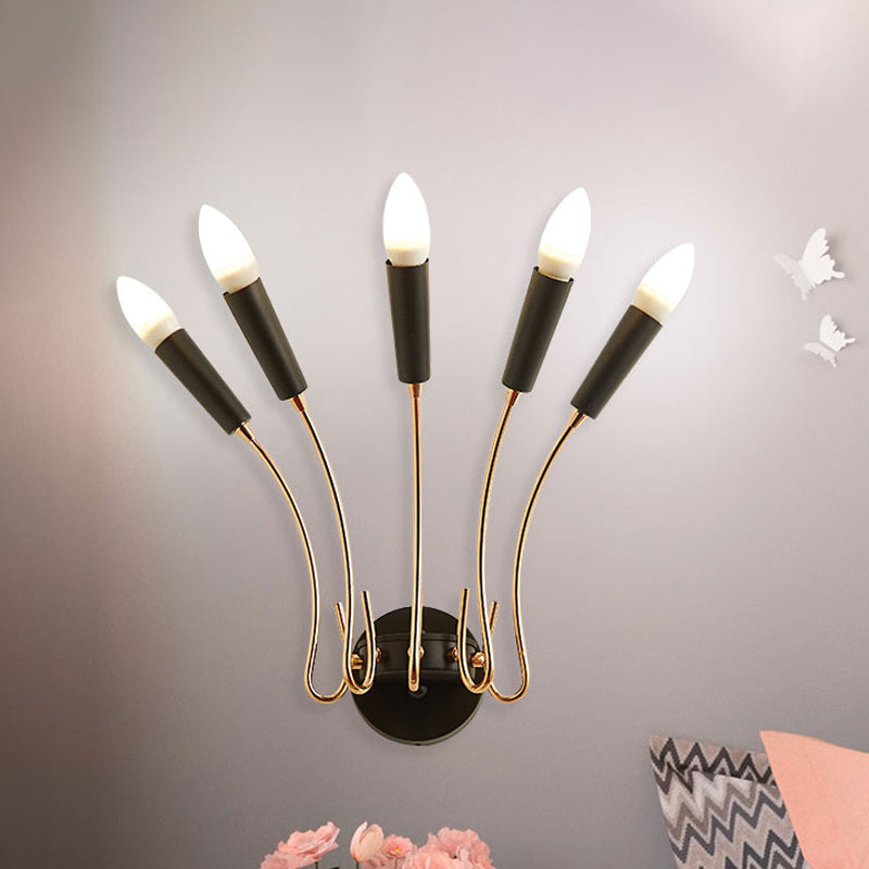 Rocket Wall Lamp - Contemporary Metal Sconce With 5 Lights For Living Room Rose Gold