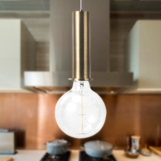 Mini Macaron Loft Metal Pendant Light - Single Hanging Lamp For Cafes Black/Blue/Pink/White Gold /