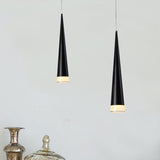 Tapered Metal Hanging Lamp Kit - Elegant Pendant Light Fixture For Dining Room In 3 Colors Black /