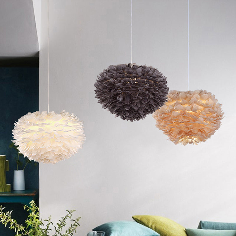 Feather Pendant Light with Modern Style Shade - Ceiling Light Fixture