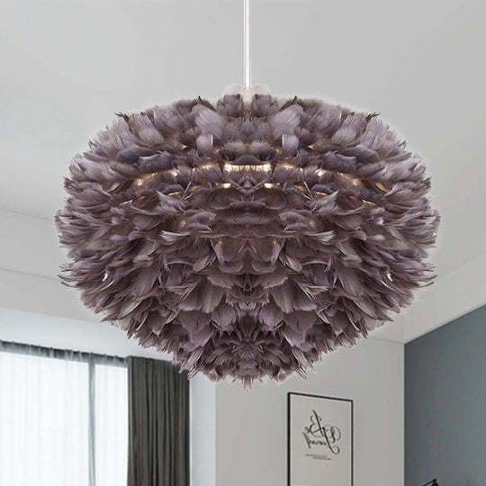 Feather Pendant Light with Modern Style Shade - Ceiling Light Fixture