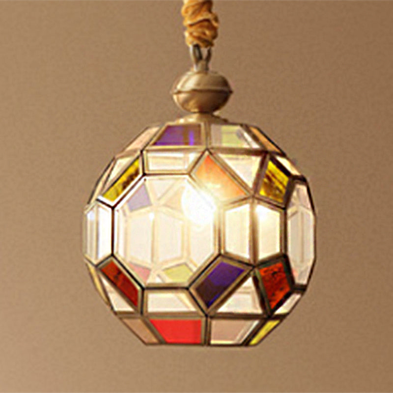 Colorful Glass Ceiling Pendant Light For Living Rooms - Traditional And Global Design With 1 Bulb