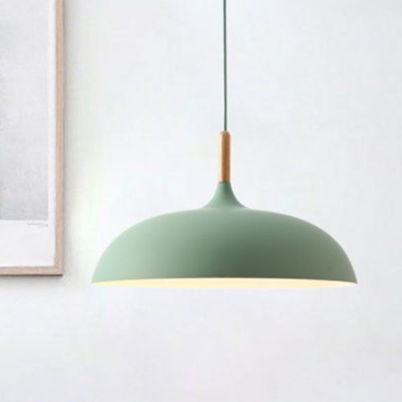 Macaron Style Aluminum Pendant Lamp In Pink/Yellow/Blue For Bedroom Ceiling Green