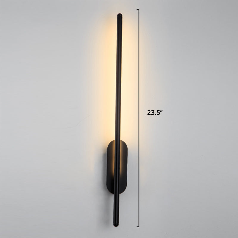 Nordic Style Rotatable Led Wall Lamp For Living Room - Modern Aluminum Light Fixture Black / 23.5 B