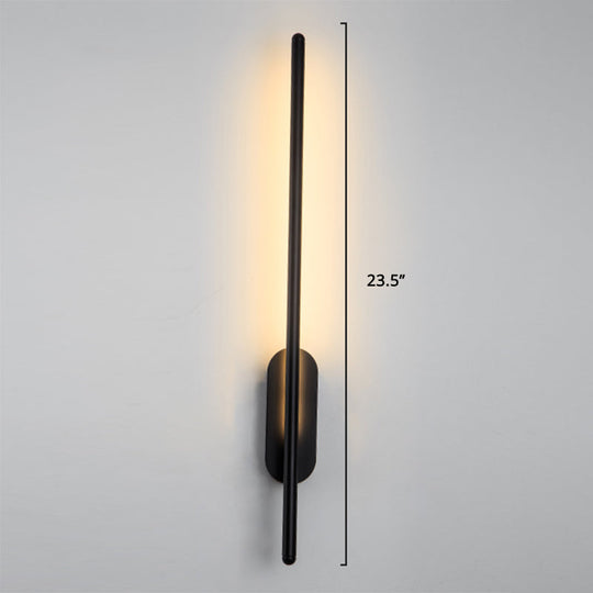 Nordic Style Rotatable Led Wall Lamp For Living Room - Modern Aluminum Light Fixture Black / 23.5 B