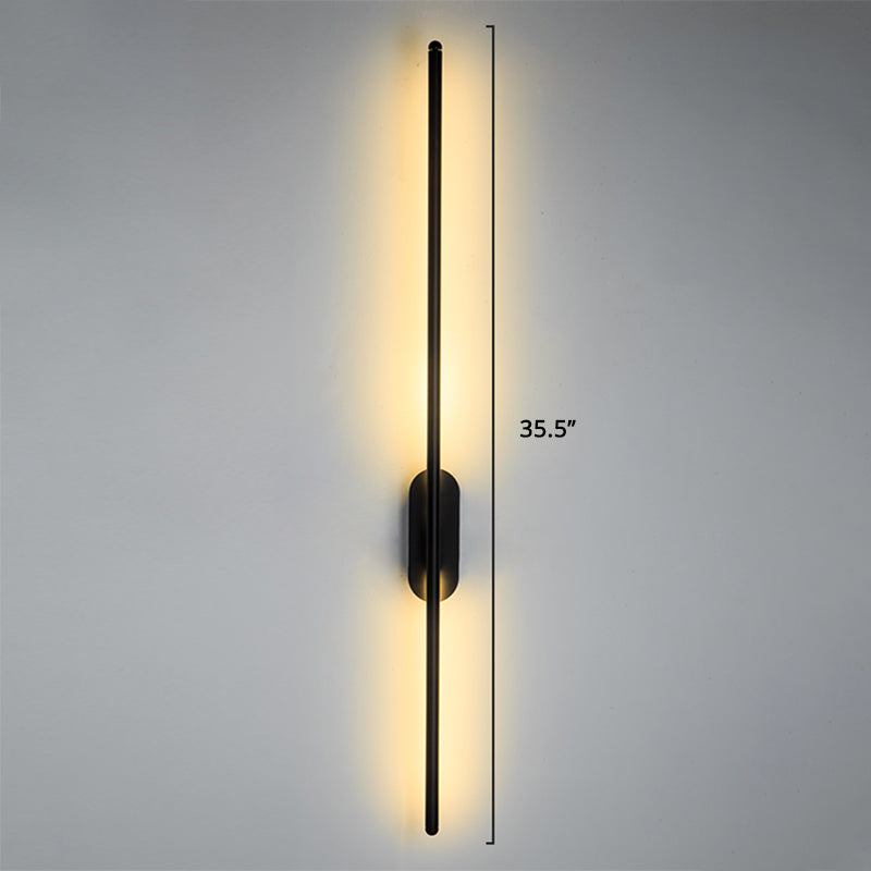Nordic Style Rotatable Led Wall Lamp For Living Room - Modern Aluminum Light Fixture Black / 35.5 B