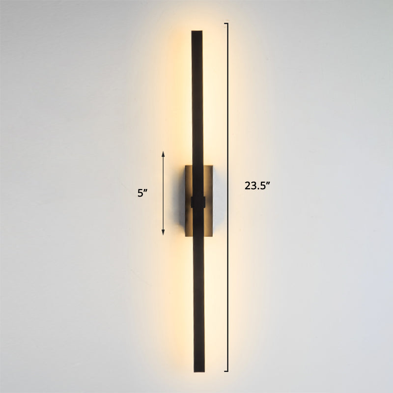 Nordic Style Rotatable Led Wall Lamp For Living Room - Modern Aluminum Light Fixture Black / 23.5 A