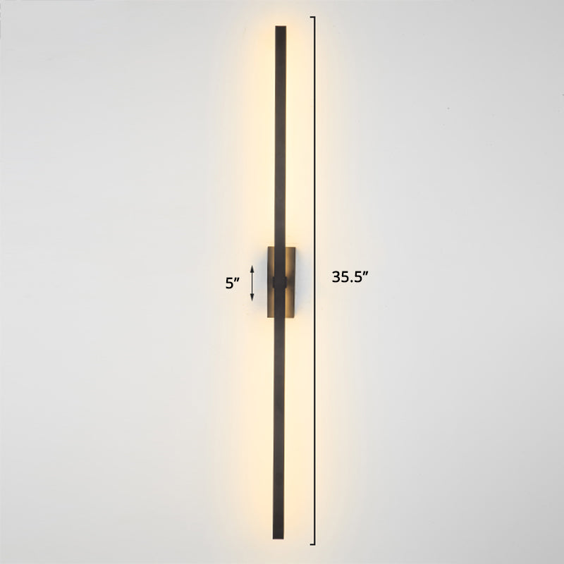Nordic Style Rotatable Led Wall Lamp For Living Room - Modern Aluminum Light Fixture Black / 35.5 A