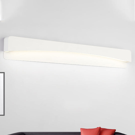 Minimalist White Led Wall Sconce Lamp - 16.5/20.5 Metal And Acrylic Rectangular Mount / 16.5