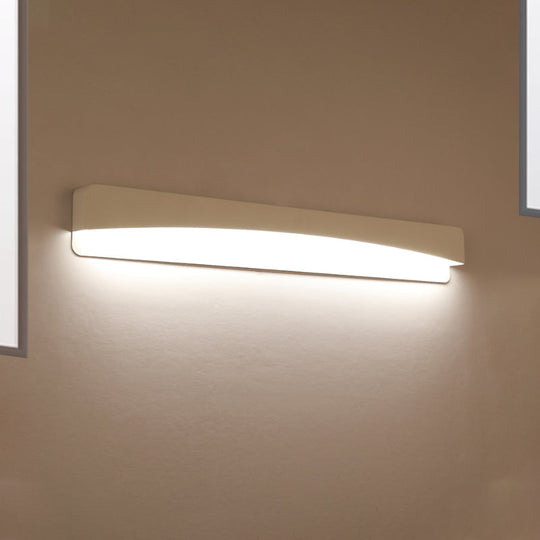 Minimalist White Led Wall Sconce Lamp - 16.5/20.5 Metal And Acrylic Rectangular Mount