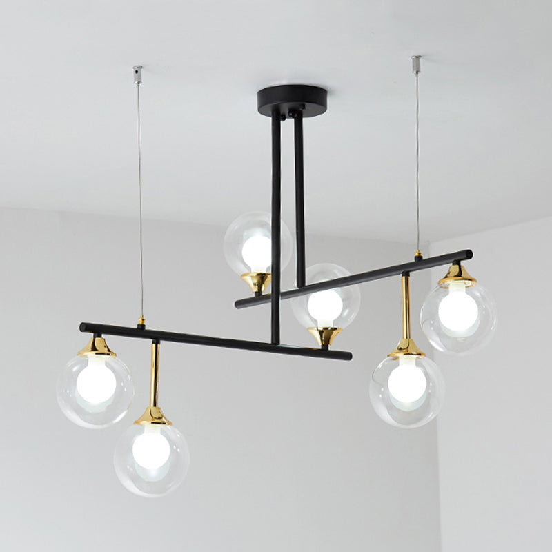Modern 2-Tier Black Chandelier For Meeting Room Or Office - Stylish Metallic Hanging Light 6 /