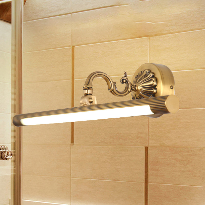 Modern Integrated Led Brass Finish Wall Sconce Light For Bathroom - Vanity Lighting 17/22 Wide