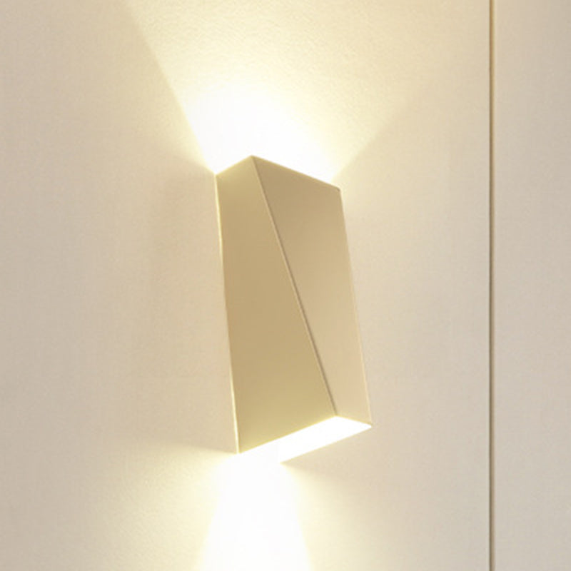 Modern Trapezoid Wall Washer Led Bedside Lamp In Black/White White /