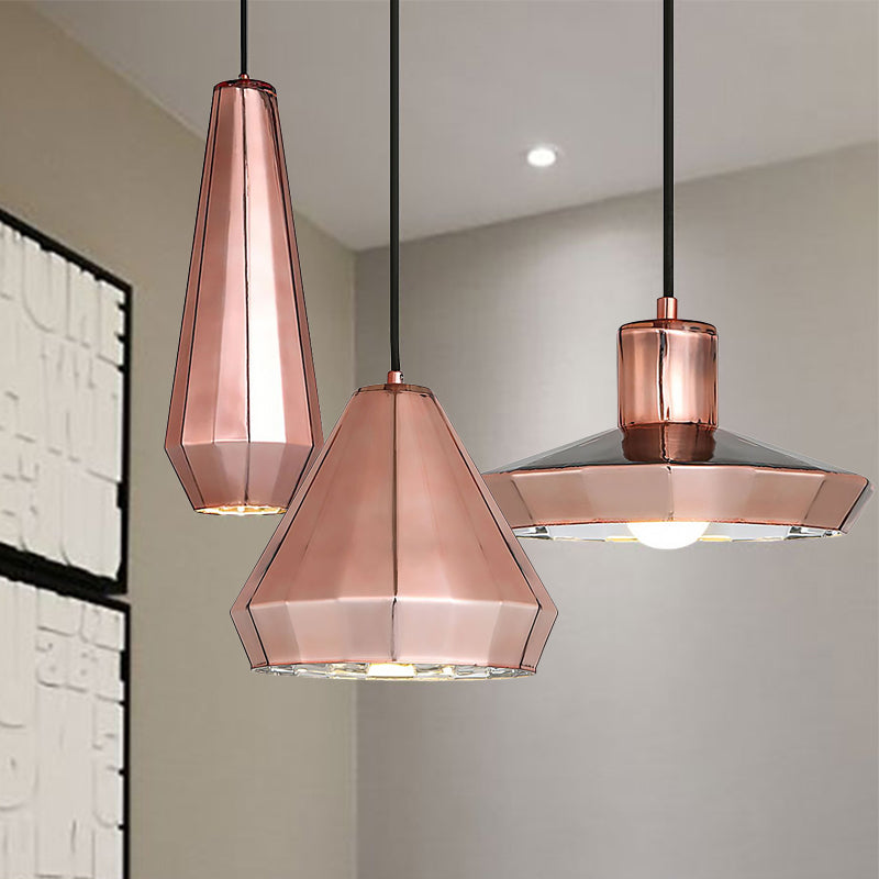 Rose Gold Mini Pendant Light - Modern Metal Ceiling Lamp For Bar Counter