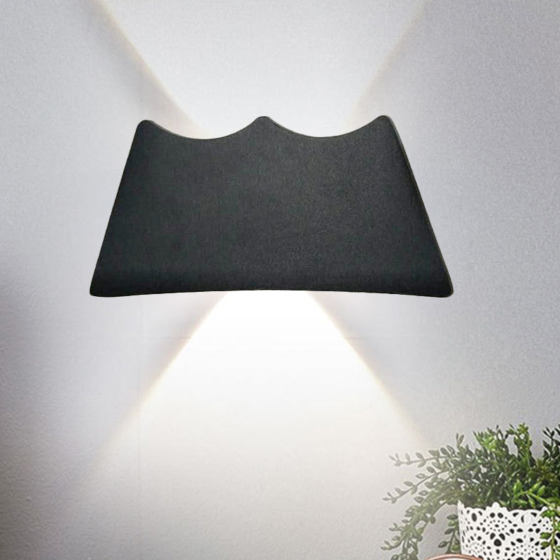 Modern Black Trapezoid Led Wall Sconce Light For Bedroom With Warm/White Lighting / White