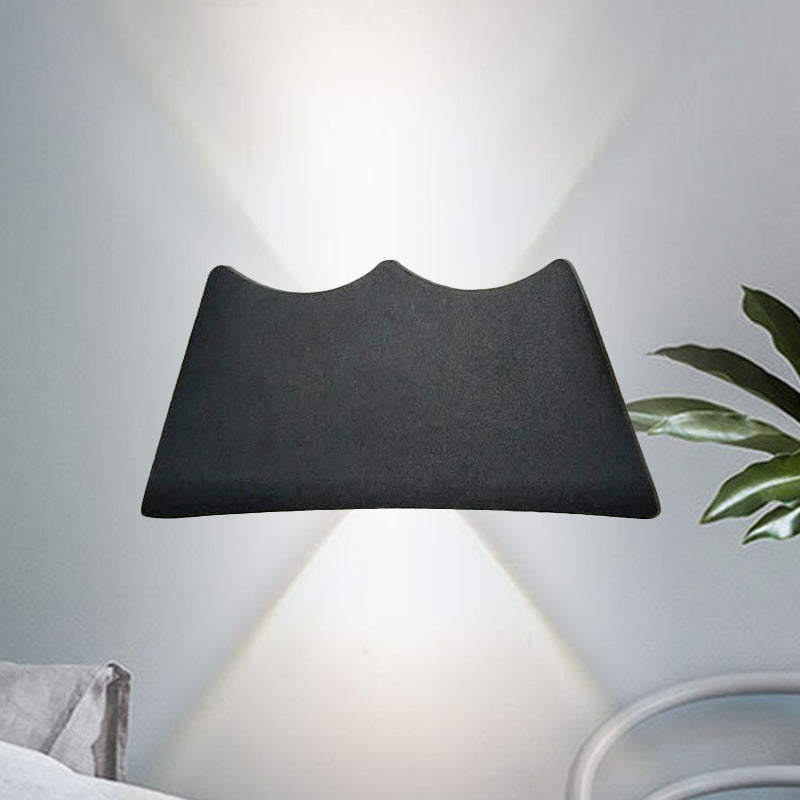 Modern Black Trapezoid Led Wall Sconce Light For Bedroom With Warm/White Lighting