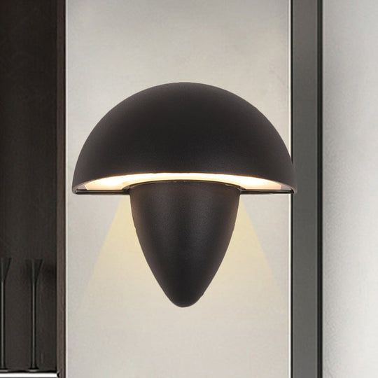 Modern Aluminum Mushroom Design Wall Sconce Led Black Lamp For Porch Warm/White Lighting / Warm