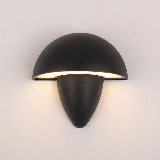 Modern Aluminum Mushroom Design Wall Sconce Led Black Lamp For Porch Warm/White Lighting