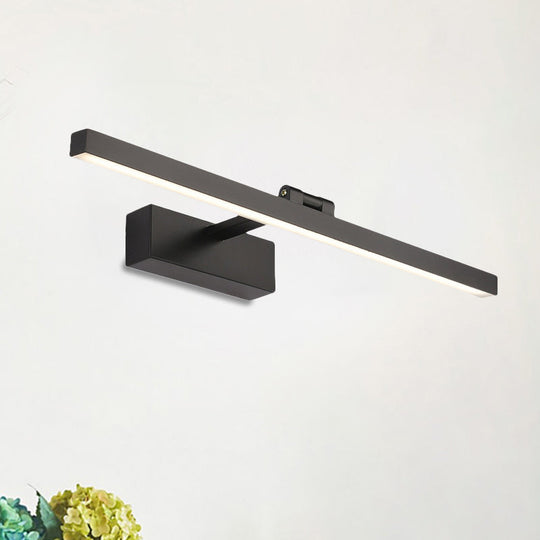 Minimalist Aluminum Wall Lamp - Led Vanity Mirror Light For Bathroom (16/19.5 W) Black/White Black /
