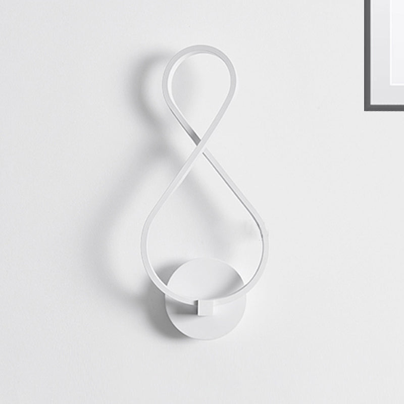 8-Shaped Acrylic Led Wall Sconce In Black/White - Warm/White Lighting White /