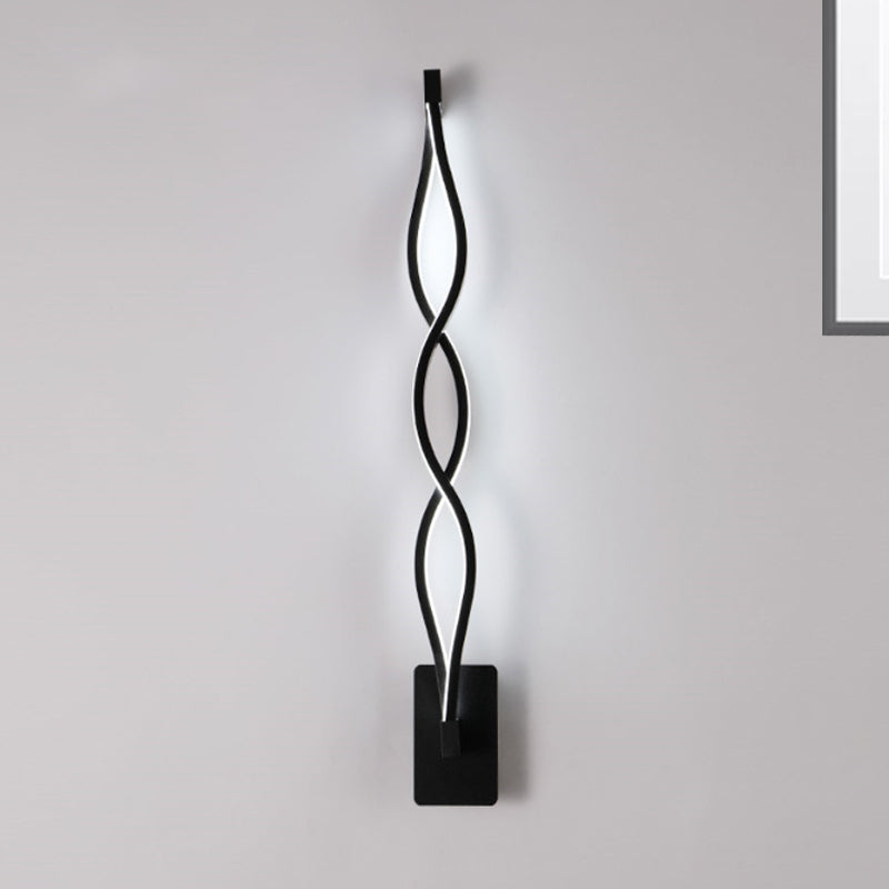 Acrylic Led Wall Sconce: Intertwined Design 1 Light Black/White Warm/White Lighting
