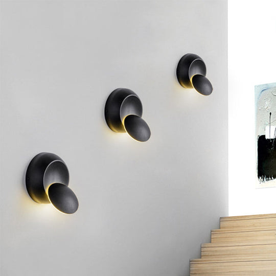 Simple Style Led Aluminum Wall Lamp | Black/White Finish For Stairway