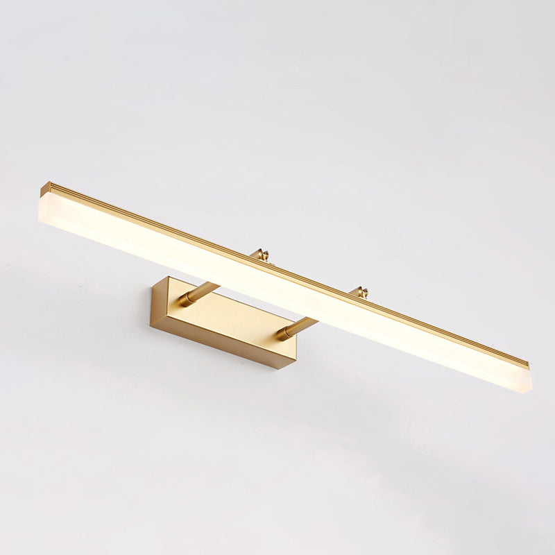 Modern 16/19.5 Gold Wall Sconce With Acrylic Led Light For Bathroom Vanity - Warm/White / 19.5 Warm