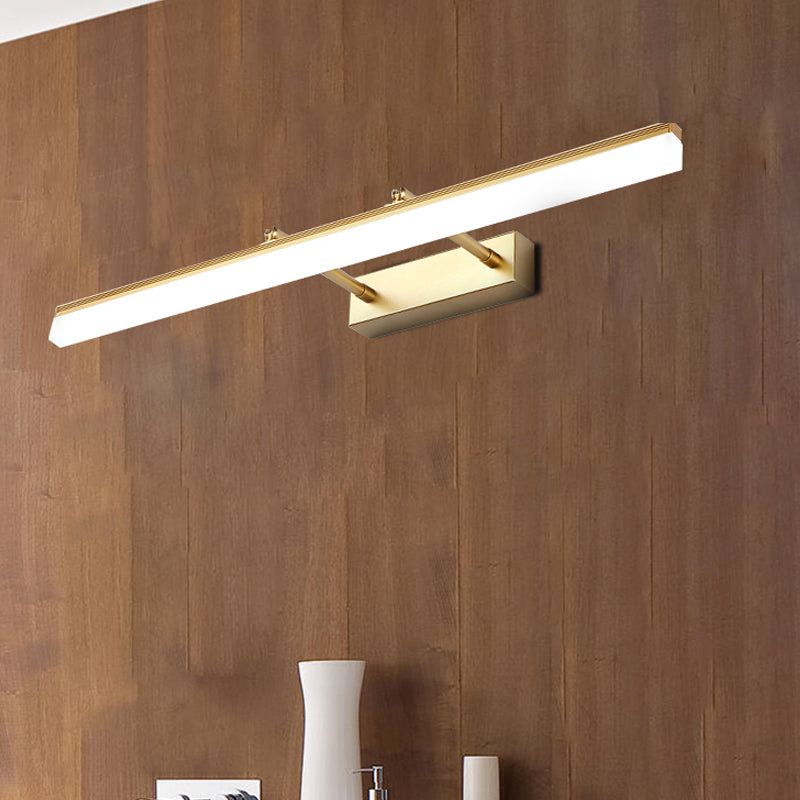 Modern 16/19.5 Gold Wall Sconce With Acrylic Led Light For Bathroom Vanity - Warm/White / 19.5 White