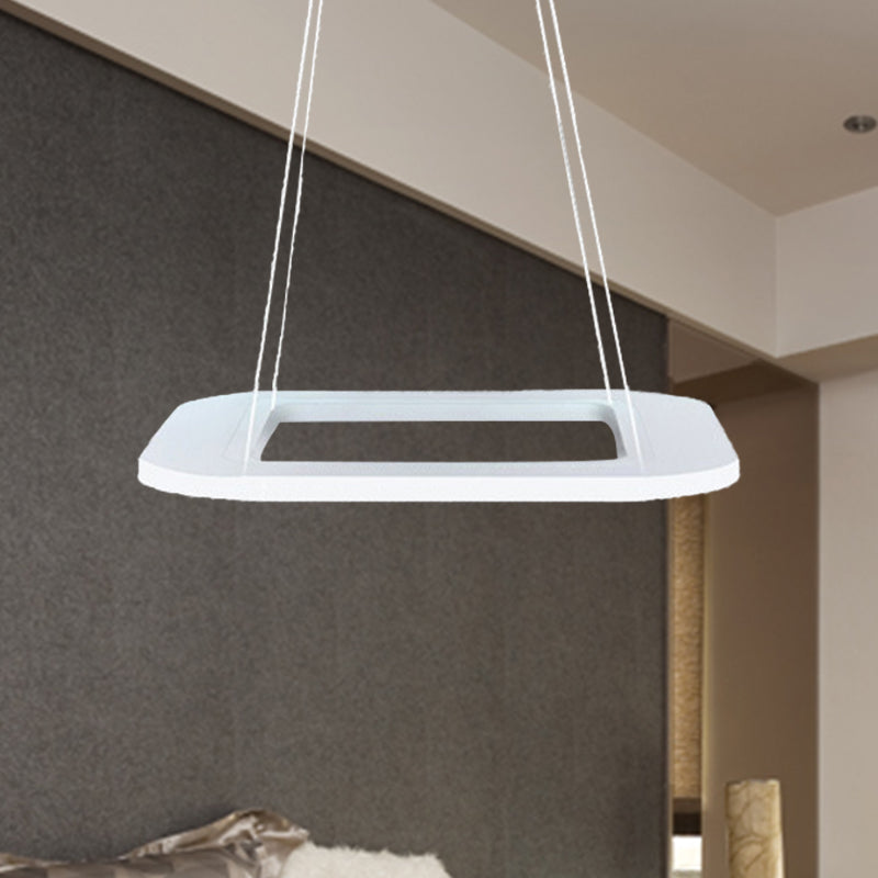 Simplicity Square Led Chandelier - Acrylic Office Pendant Light In Warm/White/Natural
