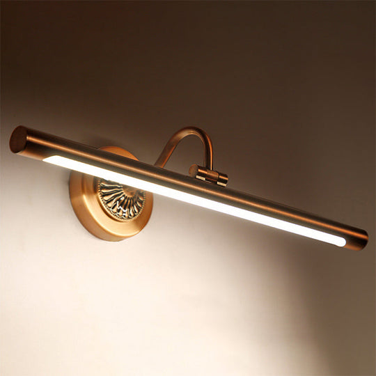 Modernist Style Tube Metal Vanity Sconce Light Led Wall Mount Lamp (18/22 W) In Weathered
