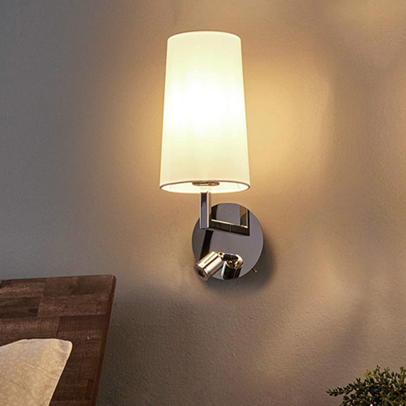 Modern Led Wall Sconce Light In Chrome With Round/Rectangle Canopy