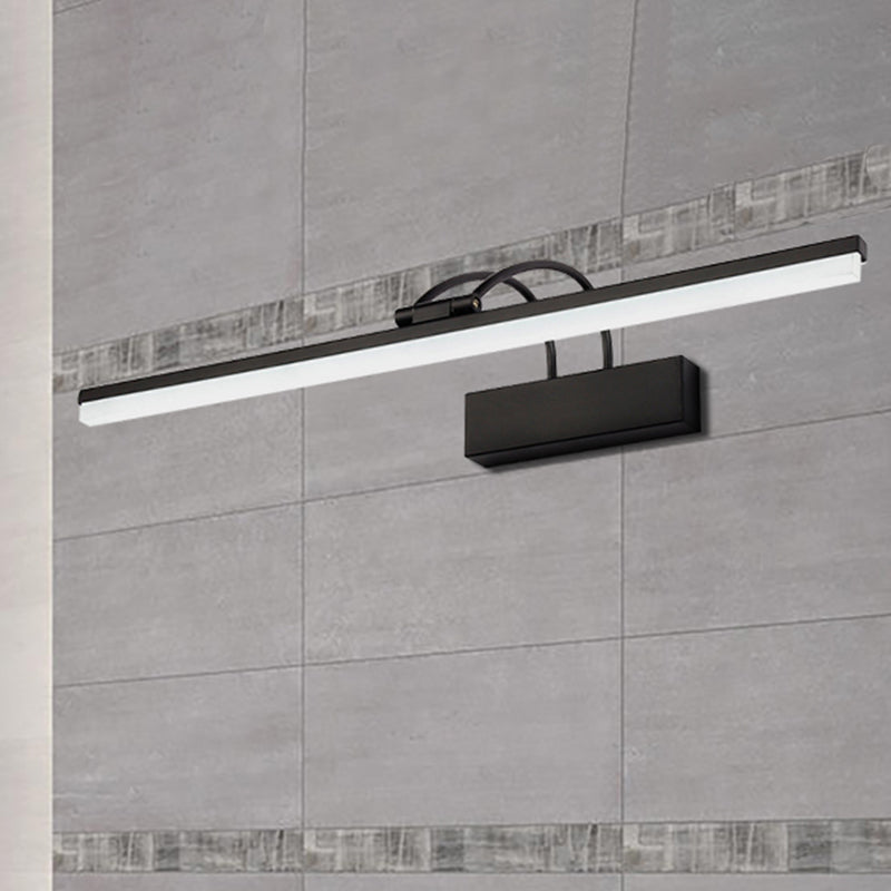 Minimalist Acrylic Vanity Lighting Fixture - 16/20 Modern Led Wall Mount Light In Black For Bathroom