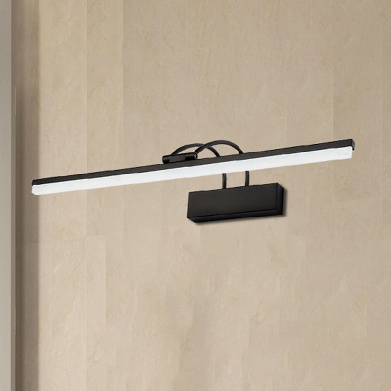 Minimalist Acrylic Vanity Lighting Fixture - 16/20 Modern Led Wall Mount Light In Black For Bathroom