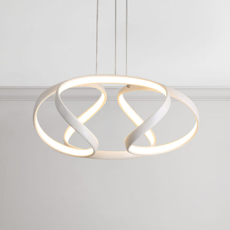 Sleek Spiral Acrylic Chandelier Pendant With Warm/White Light - Single Suspension Lamp