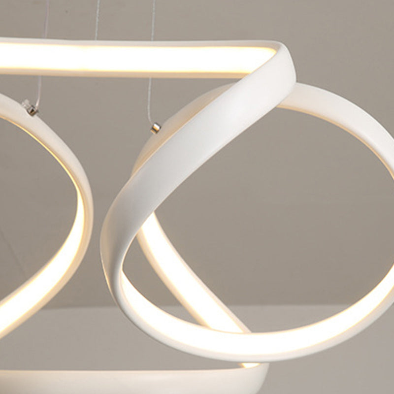 Sleek Spiral Acrylic Chandelier Pendant With Warm/White Light - Single Suspension Lamp