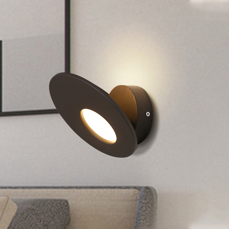 Minimalist Round Acrylic Wall Sconce With Integrated Led For Bedroom - Black/White