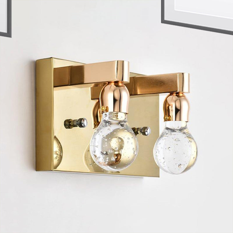 Modern Gold Bulb-Shaped Crystal Wall Sconce - Bedroom Bubble Light Fixture 2 /