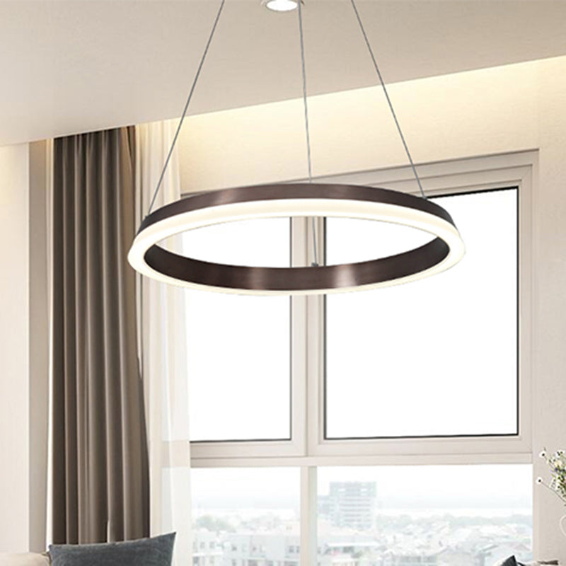 Round Acrylic Shade Brown Bedroom Chandelier - Half-Head Ceiling Pendant With Lighting Fixture 1 /
