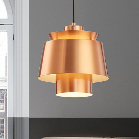 Enif - Modernist Style Tapered Hanging Light Fixture Metallic Pendant Lamp Gold