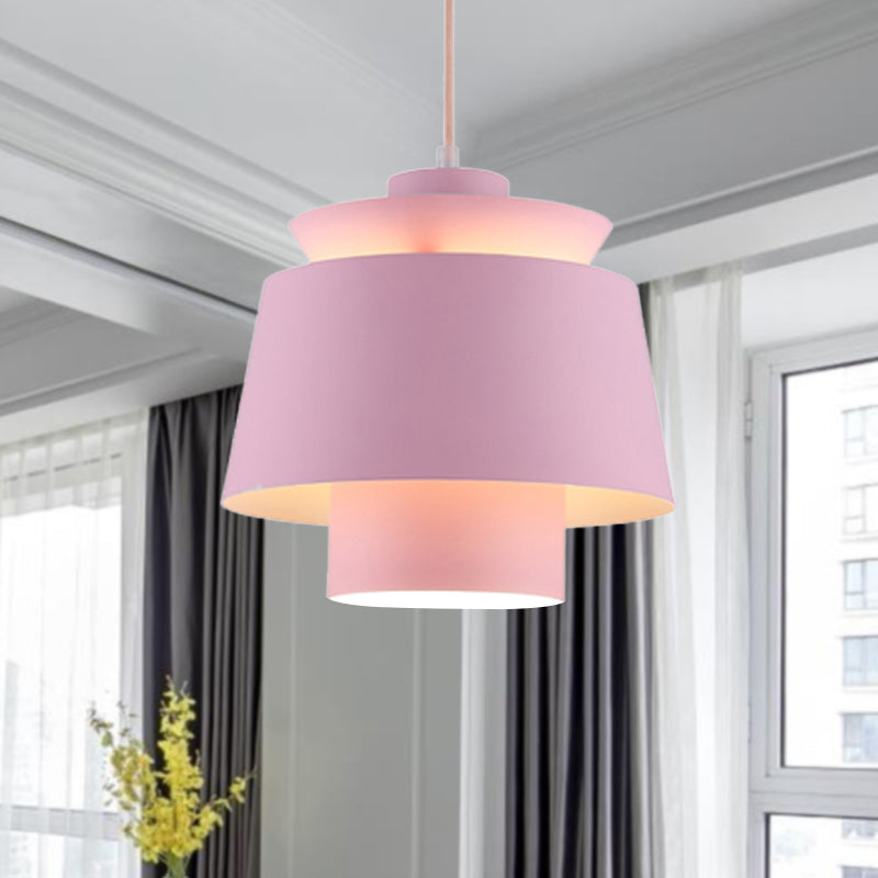 Enif - Modernist Style Tapered Hanging Light Fixture Metallic Pendant Lamp Pink