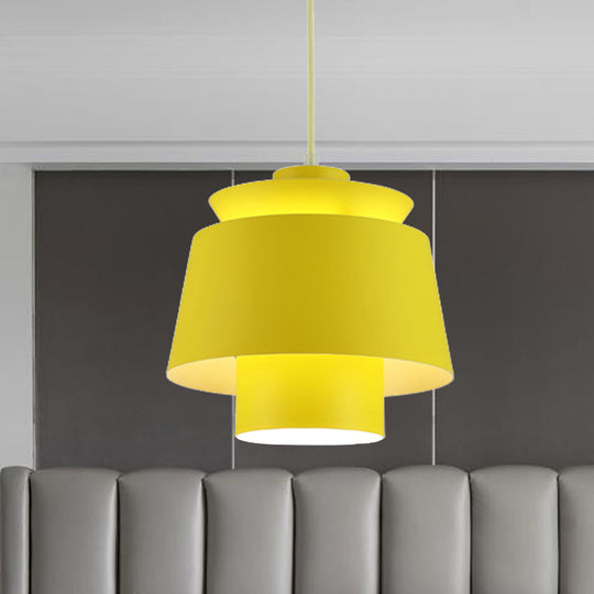 Enif - Modernist Style Tapered Hanging Light Fixture Metallic Pendant Lamp Yellow