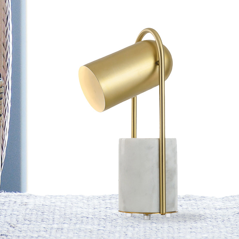 Golden Bell Table Lamp: Contemporary Style With Metallic Base And Marble Accent Gold