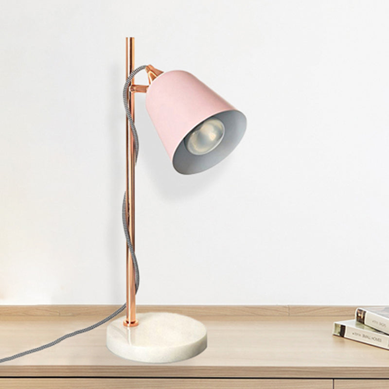 Nordic Style Cup Shaped Gray/Pink Desk Lamp With Marble Base - Perfect For Study Room Pink