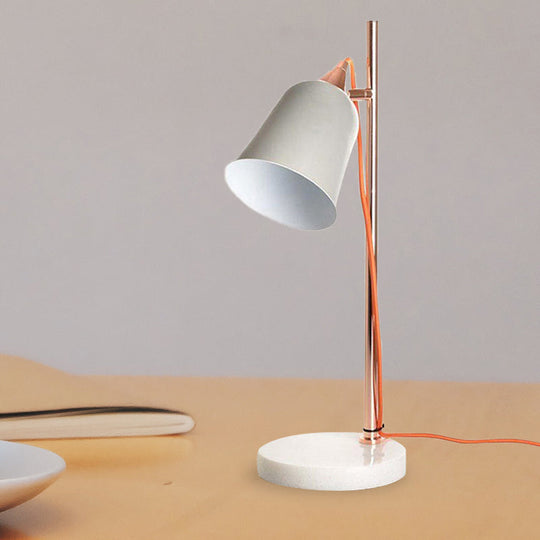 Nordic Style Cup Shaped Gray/Pink Desk Lamp With Marble Base - Perfect For Study Room Grey