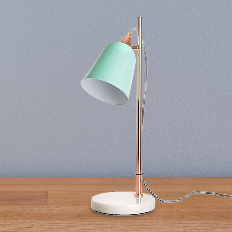 Nordic Style Cup Shaped Gray/Pink Desk Lamp With Marble Base - Perfect For Study Room Green