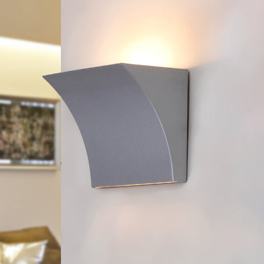 Modern Metal Led Wall Sconce Light Fixture For Living Room - Black/Silver Slide Design Silver