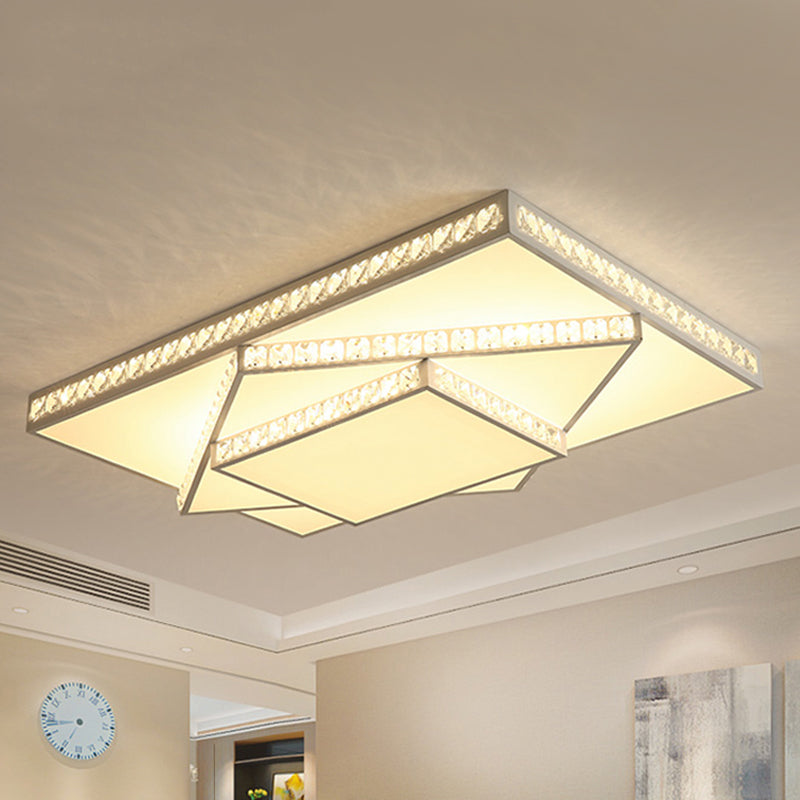 Contemporary LED Metal 3-Tiered Square Flush Ceiling Mount Light ...
