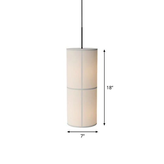 Minimalist White Suspended Fabric Pendant Lamp For Dining Room