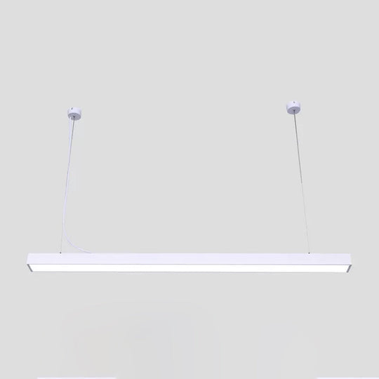 Modern Acrylic Led Pendant Lamp For Office - Sleek Bar Design White / 23.5